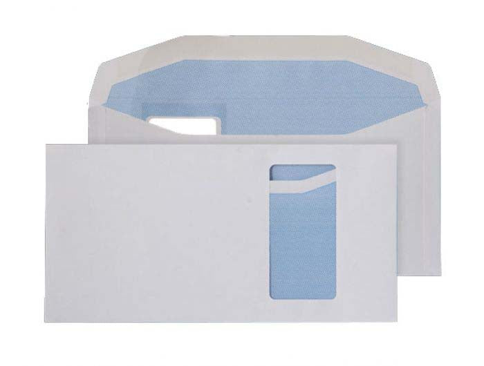 121 x 235mm Pennine White Window Gummed Wallet 3714