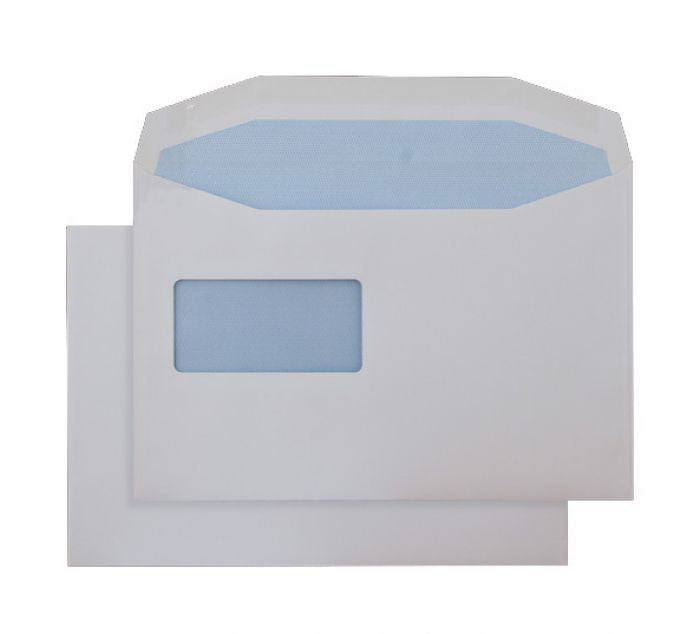 162 x 229mm Pennine White Reverse Window Gummed Wallet 3784