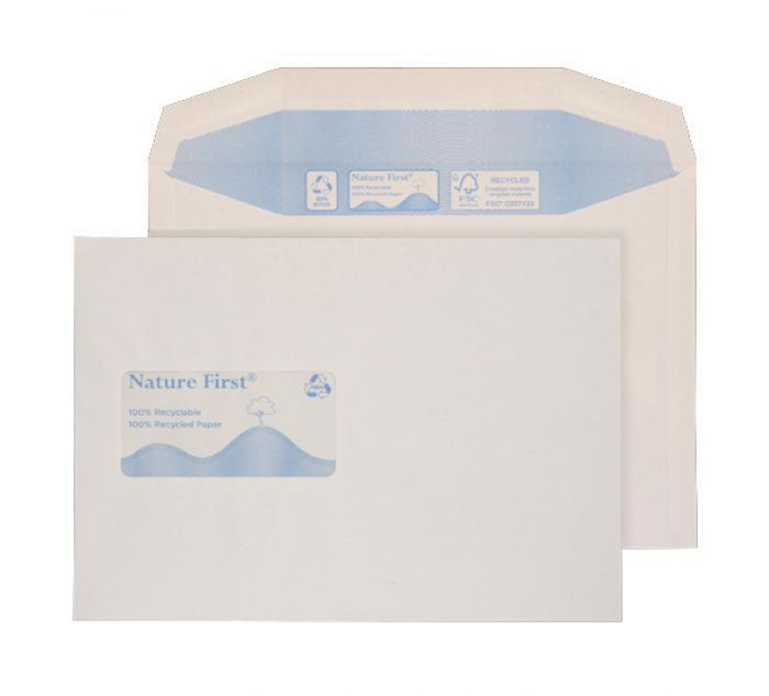 162 x 238mm Tryfan Recycled White Window Gummed Wallet R3732